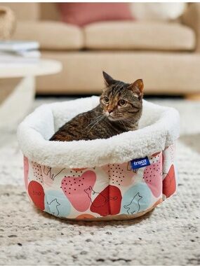 Frisco Sherpa Self-Warming High-Walled Bolster Small Cat Bed